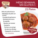 Pack Menú Semanal Sin Gluten 1. Asesorados por ASPROCESE-FACE RESTAURACIÓN.