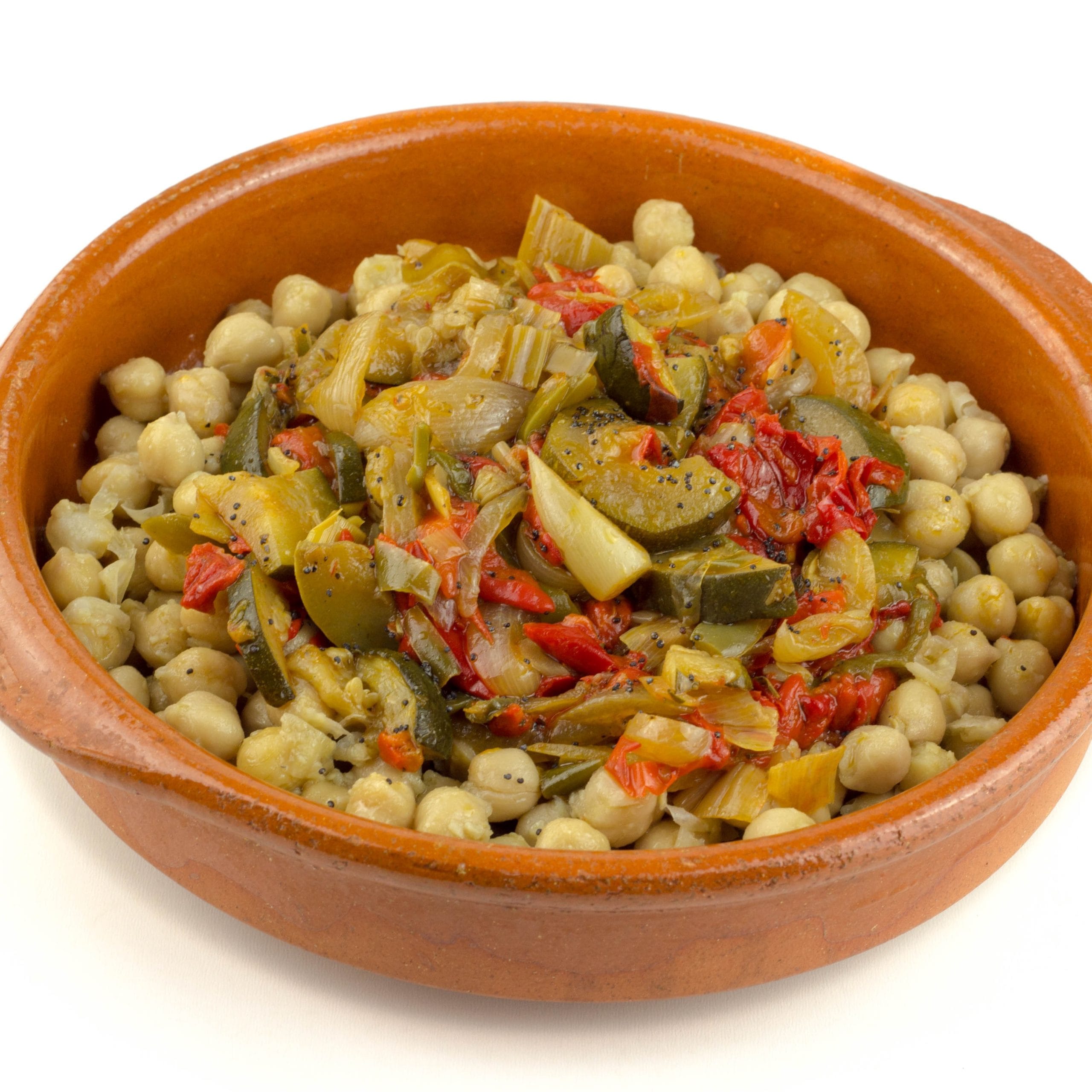Salteado de garbanzos con verduras