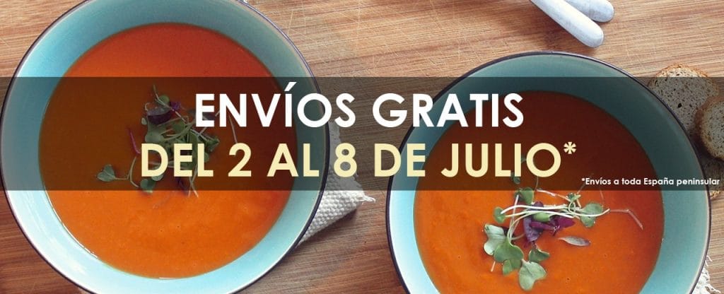 MENÚS DIETA MEDITERRÁNEA: Envíos gratis del 2 al 8 de Julio