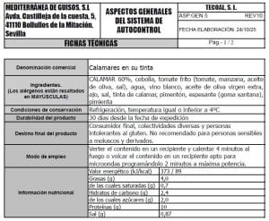 calamares en su tinta ficha tecnica