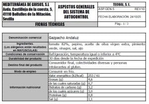 gazpacho andaluz ficha tecnica