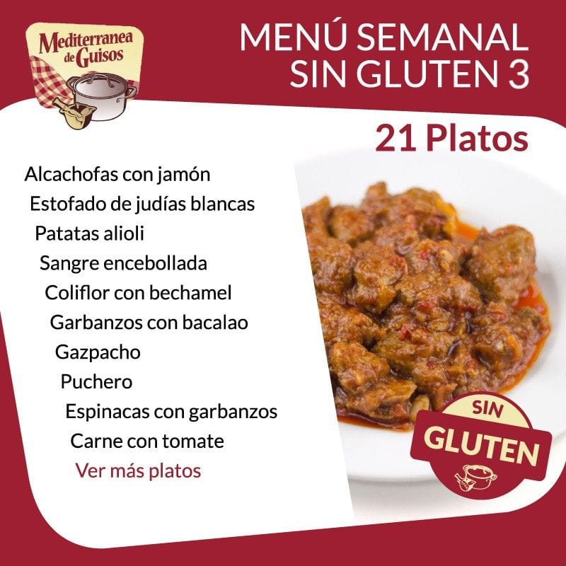 menu sin gluten a domicilio comida saludable