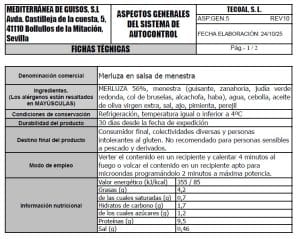 merluza en salsa de menestra ficha tecnica
