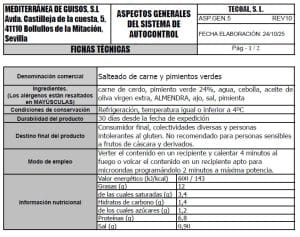 salteado de carne y pimientos verdes ficha tecnica